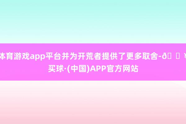 体育游戏app平台并为开荒者提供了更多取舍-🔥买球·(中国)APP官方网站