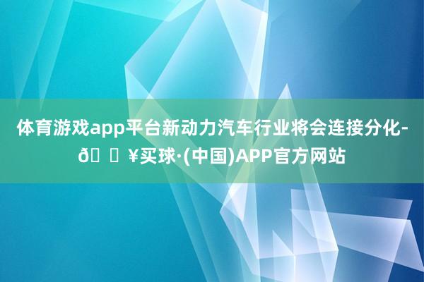 体育游戏app平台新动力汽车行业将会连接分化-🔥买球·(中国)APP官方网站