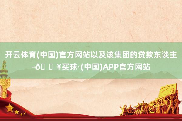 开云体育(中国)官方网站以及该集团的贷款东谈主-🔥买球·(中国)APP官方网站