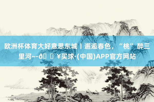 欧洲杯体育大好意思东城丨邂逅春色，“桃” 醉三里河~-🔥买球·(中国)APP官方网站