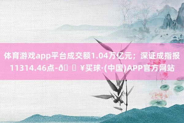 体育游戏app平台成交额1.04万亿元；深证成指报11314.46点-🔥买球·(中国)APP官方网站