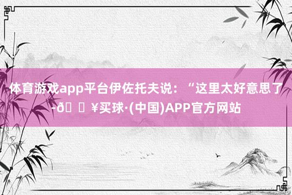 体育游戏app平台伊佐托夫说：“这里太好意思了-🔥买球·(中国)APP官方网站