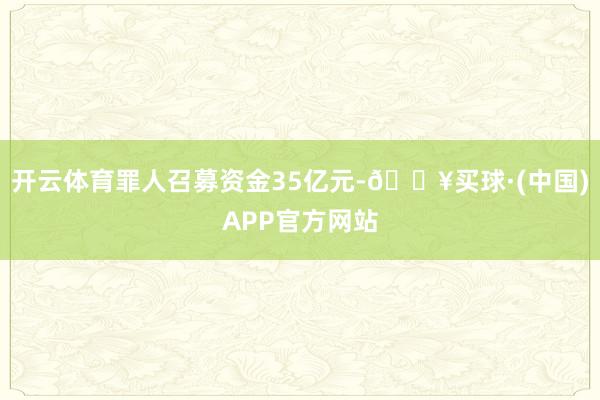 开云体育罪人召募资金35亿元-🔥买球·(中国)APP官方网站