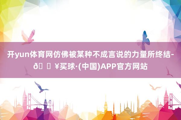 开yun体育网仿佛被某种不成言说的力量所终结-🔥买球·(中国)APP官方网站