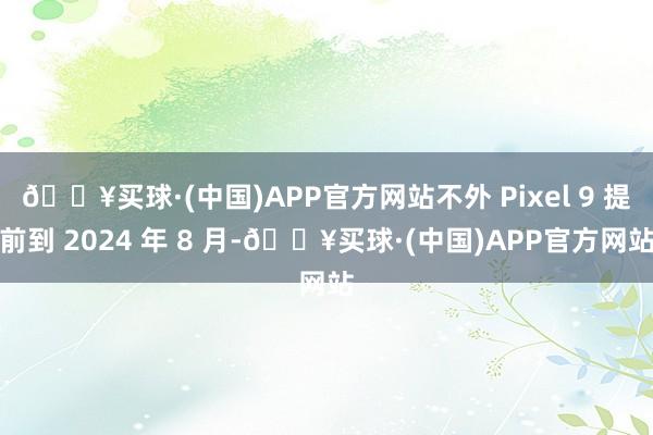 🔥买球·(中国)APP官方网站不外 Pixel 9 提前到 2024 年 8 月-🔥买球·(中国)APP官方网站