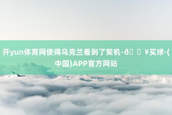 开yun体育网使得乌克兰看到了契机-🔥买球·(中国)APP官方网站